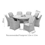 Maze Winchester 8 Seat Round Ice Bucket Dining Set With Venice Chairs