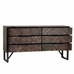 Baxter 6 Drawer Chest -Teak & Iron