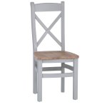 Eton Crossback Chair Wooden Seat (Pair) - Grey