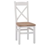 Eton Crossback Chair Wooden Seat (Pair) - White