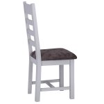 Eton Ladder Back Chair Fabric Seat (Pair) - Grey