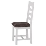 Eton Ladder Back Chair Fabric Seat (Pair) - White