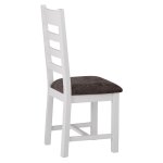 Eton Ladder Back Chair Fabric Seat (Pair) - White