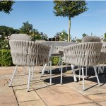 Maze Rope Marina 6 Seat Oval Dining Set - Sandstone