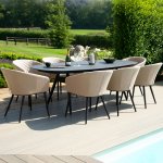 Maze - Outdoor Ambition 8 Seat Oval Dining Set - Taupe