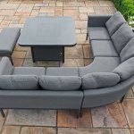 Maze - Outdoor Pulse Deluxe Square Corner Dining Set With Fire Pit -  Flanelle