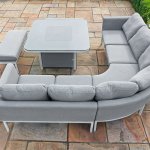 Maze - Outdoor Pulse Deluxe Square Corner Dining Set With Fire Pit -  Lead Chine