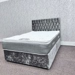 3ft Divan Bed - Large Diamante Headboard