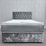 3ft Divan Bed - Large Diamante Headboard