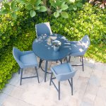 Maze - Outdoor Regal 4 Seat Round Bar Set - Flanelle