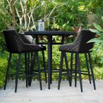 Maze - Outdoor Regal 4 Seat Round Bar Set - Charcoal