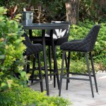 Maze - Outdoor Regal 4 Seat Round Bar Set - Charcoal