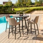 Maze - Outdoor Regal 4 Seat Round Bar Set - Taupe