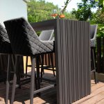 Maze - Outdoor Regal 6 Seat Rectangular Bar Set - Charcoal