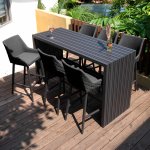 Maze - Outdoor Regal 6 Seat Rectangular Bar Set - Charcoal