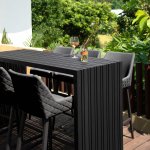 Maze - Outdoor Regal 6 Seat Rectangular Bar Set - Charcoal