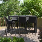 Maze - Outdoor Regal 6 Seat Rectangular Bar Set - Charcoal