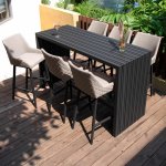 Maze - Outdoor Regal 6 Seat Rectangular Bar Set - Taupe