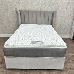 4ft6 Divan Bed - Floorstanding Wing Headboard