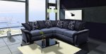 Santiago Corner Sofa - Black/Grey