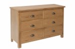 Ranby Oak Bedroom 6 Drawer Chest