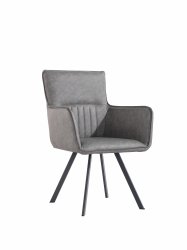 The Chair Collection Carver Chair Grey PU (Pair)