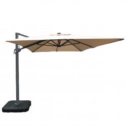 Atlas Cantilever Parasol 2.4m x 3.3m Rectangular - With LED Lights & Cover - Beige