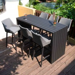 Maze - Outdoor Regal 6 Seat Rectangular Bar Set - Flanelle