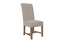 The Chair Collection Fabric Dining Chair - Check Natural (Pair)