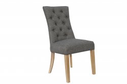 The Chair Collection Curved Button Back Chair - Dark Grey (Pair)