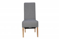 The Chair Collection Scroll Back Chair - Light Grey (Pair)