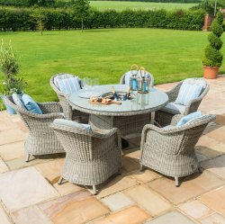 Maze Oxford 6 Seat Round Ice Bucket Dining Set With Heritage Chairs