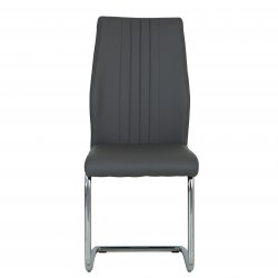 The Chair Collection Dining Chair with Chrome Legs - Dark Grey (Pair)