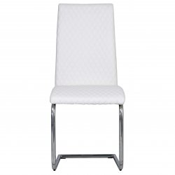 The Chair Collection Diamond Stitch Dining Chair, Chrome Legs - White (Pair)