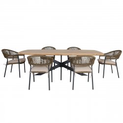 Maze Rope Bali 6 Seat Oval Dining Set