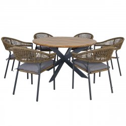 Maze Rope Bali 6 Seat Round Dining Set