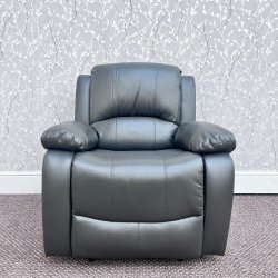 Barcelona Reclining Armchair - Grey Leather