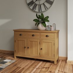 Ranby Oak Dining & Occasional 3 Drawer 3 Door Sideboard