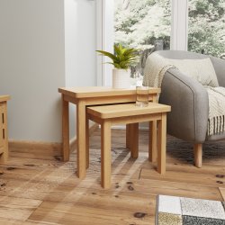 Ranby Oak Dining & Occasional Nest Of 2 Tables