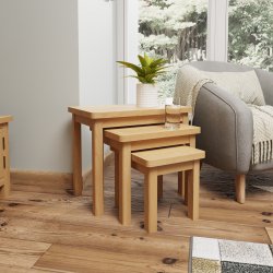 Ranby Oak Dining & Occasional Nest Of 3 Tables