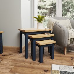 Ranby Blue Dining & Occasional Nest of 3 Tables