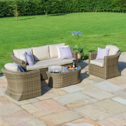 Maze Winchester 3 Seater Sofa Set With Firepit Coffee Table