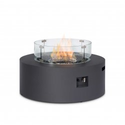 90Ã¸ Round Gas Fire Pit - Charcoal