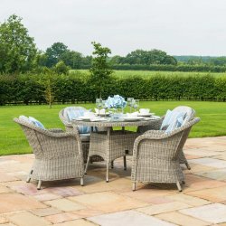 Maze Oxford 4 Seat Round Dining Set With Heritage Chairs