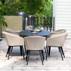 Maze - Outdoor Ambition 6 Seat Oval Dining Set - Taupe