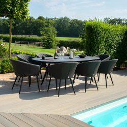 Maze - Outdoor Ambition 8 Seat Oval Dining Set - Charcoal