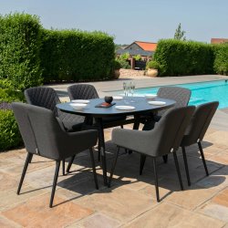 Maze - Outdoor Zest 6 Seat Oval Dining Set  - Charcoal