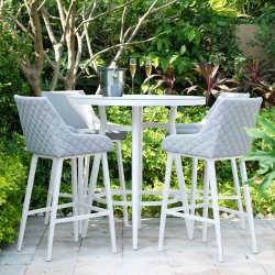 Maze - Outdoor Regal 4 Seat Round Bar Set - Lead Chine