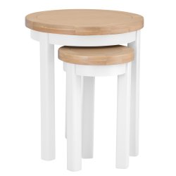 Eton Round Nest Of 2 Tables - White