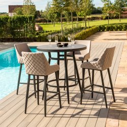 Maze - Outdoor Regal 4 Seat Round Bar Set - Taupe